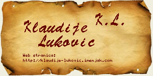 Klaudije Luković vizit kartica